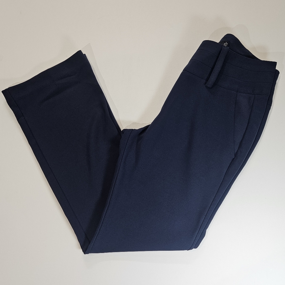 New York & Company Dress Pants Womens Size 8 Petite Navy Blue Mid‎ Rise Bootcut